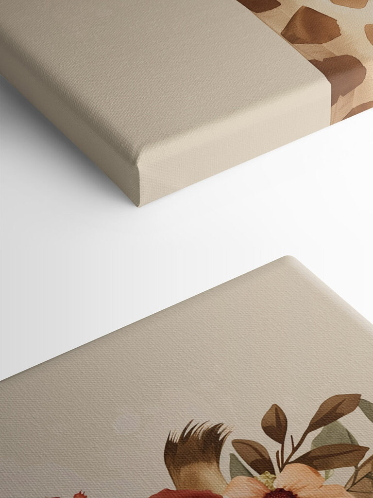 Giraffe with flowers on its head