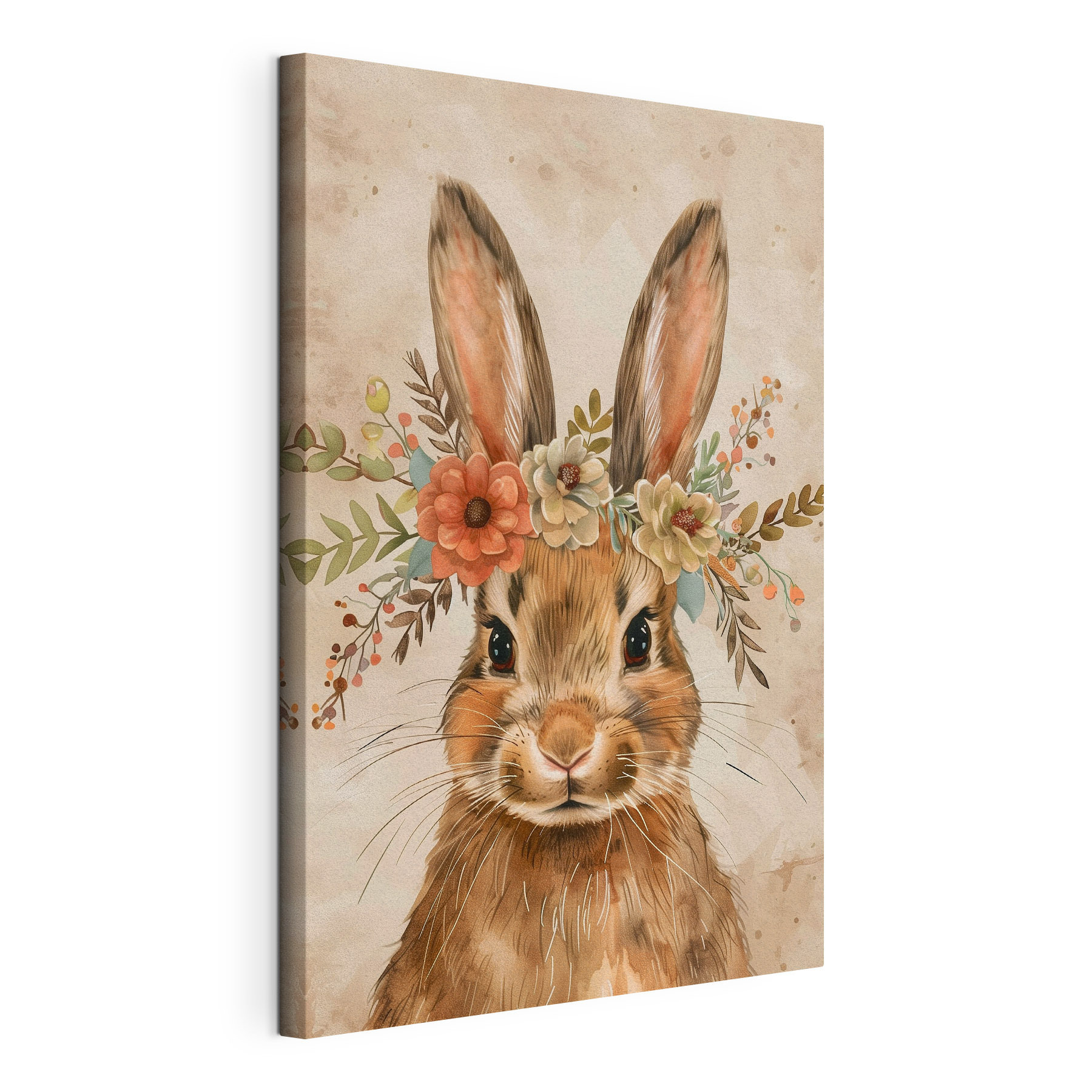 Rabbit with flowers on its head
