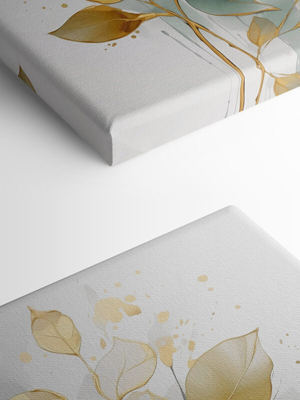 Painting of leaves on a white background Painting of leaves on a white background