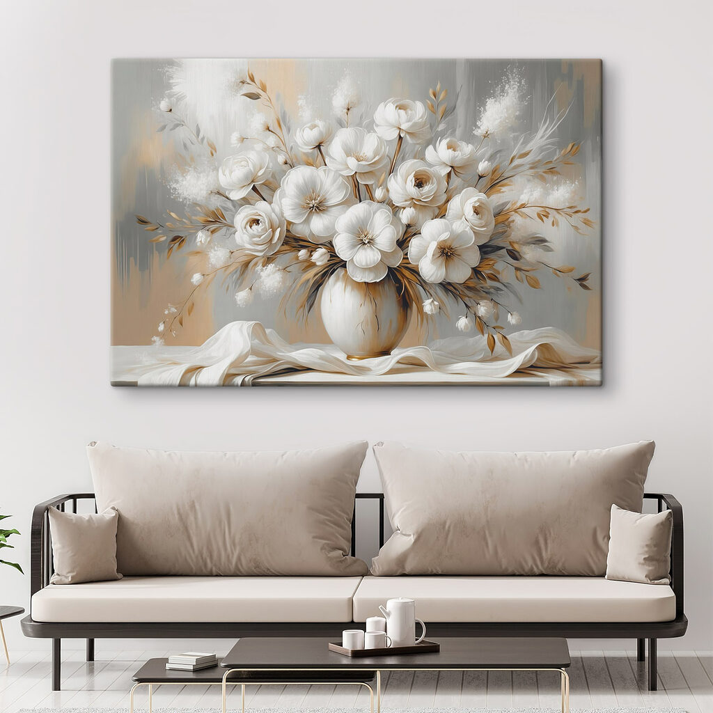 Painting of flowers in a vase