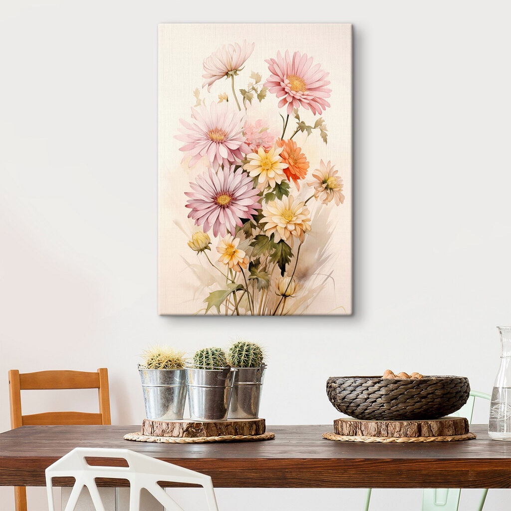 Painting of flowers on a white background Painting of flowers on a white background
