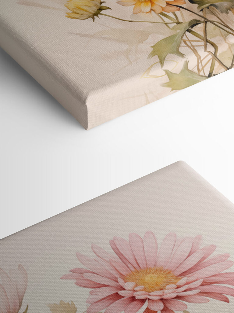 Painting of flowers on a white background Painting of flowers on a white background