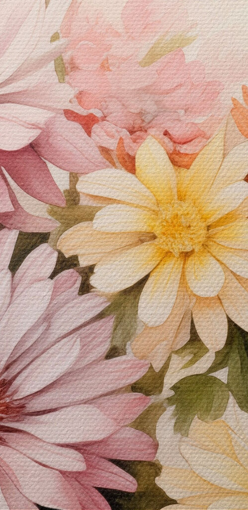 Painting of flowers on a white background Painting of flowers on a white background