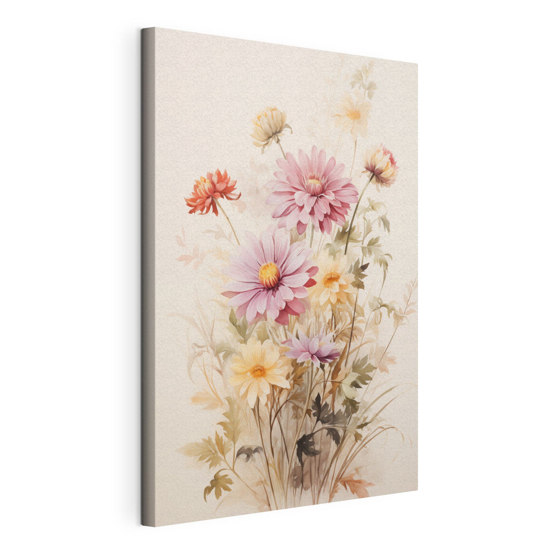 Painting of flowers on a white background