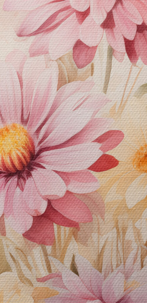Painting of flowers on a white background
