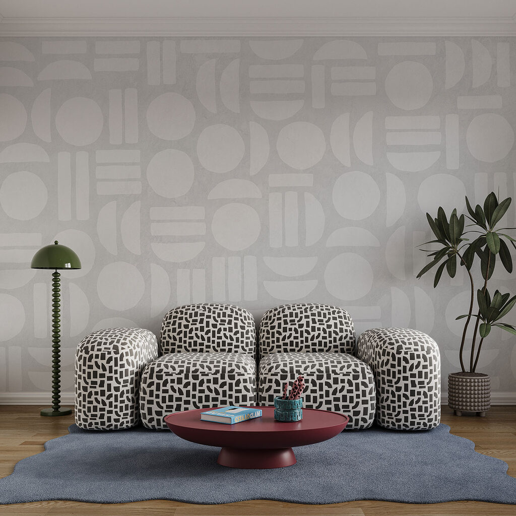 Weißer Hintergrund mit geometrischen Formen Weißer Hintergrund mit geometrischen Formen
