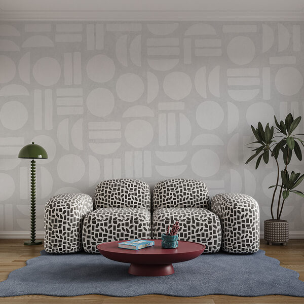 Weißer Hintergrund mit geometrischen Formen Weißer Hintergrund mit geometrischen Formen