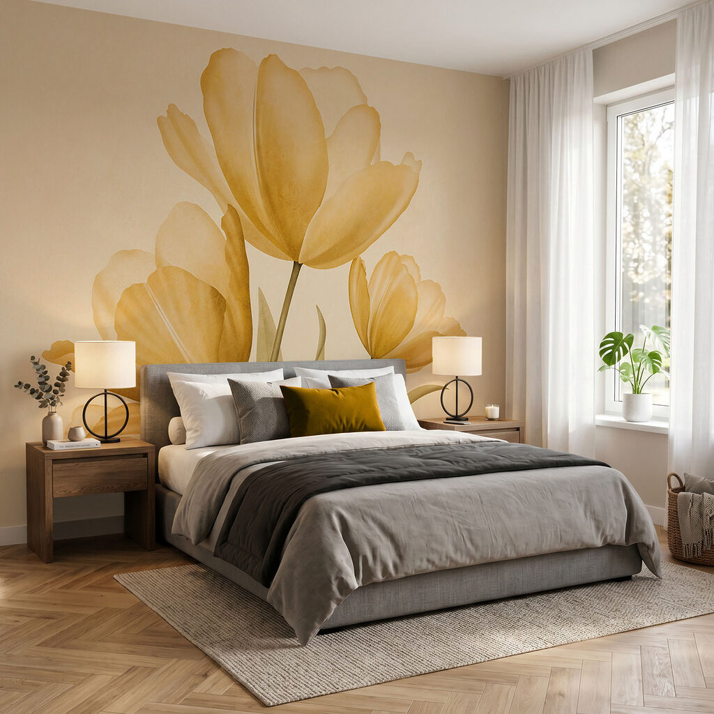 Gelbe Blüten mit grünen Blättern Gelbe Blüten mit grünen Blättern