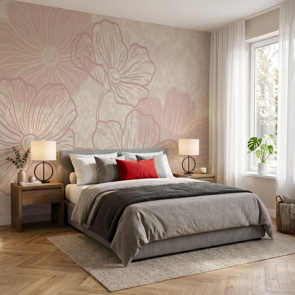 Rosa Blumen auf weißem Hintergrund