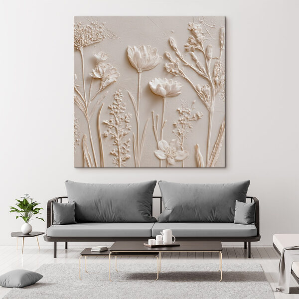 White flower and plant art White flower and plant art
