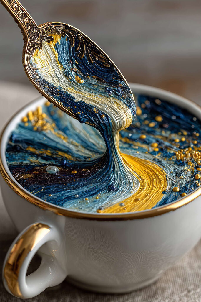 Spoon in a cup of liquid Spoon in a cup of liquid
