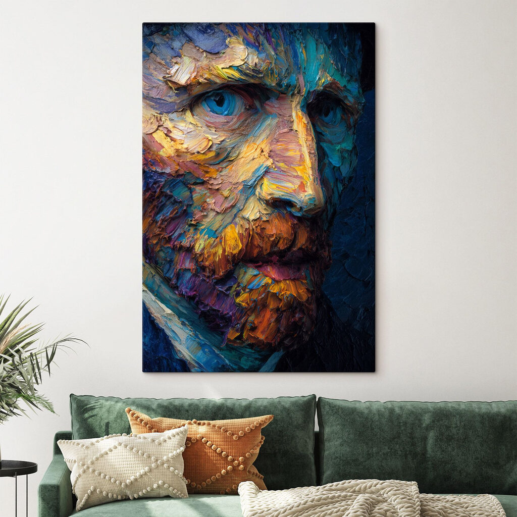 Painting of a man's face Painting of a man's face