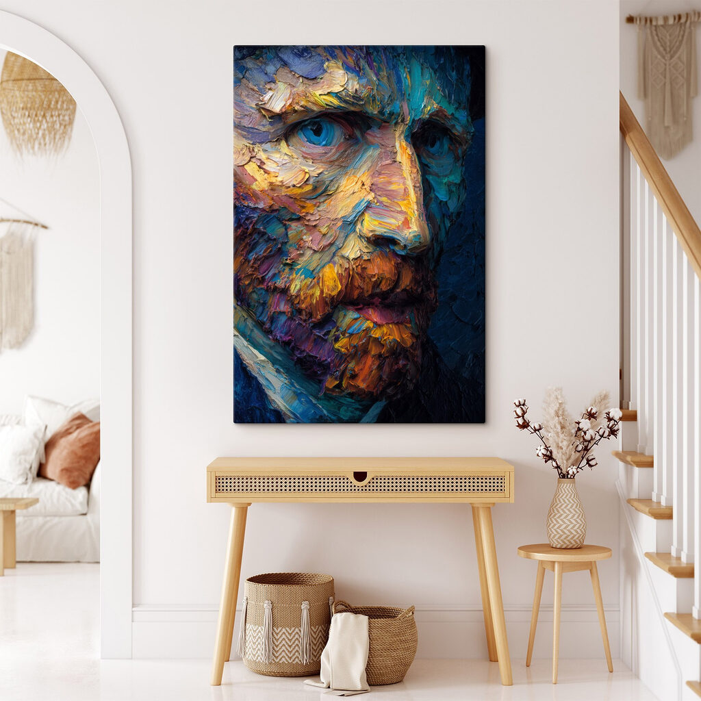 Painting of a man's face Painting of a man's face