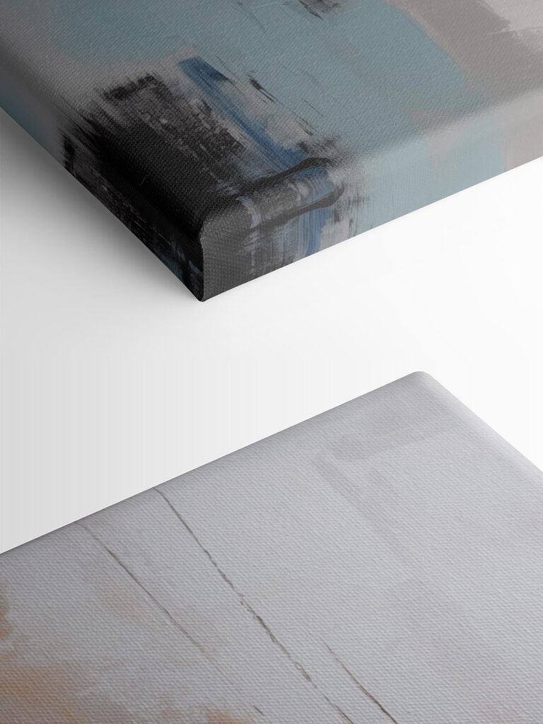 Painting of a white wall with black and red paint