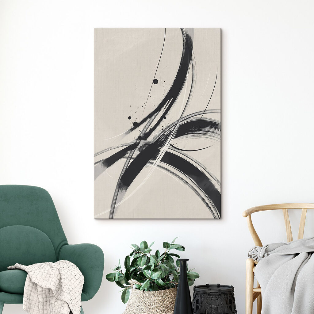 Black and white image of a swirly design