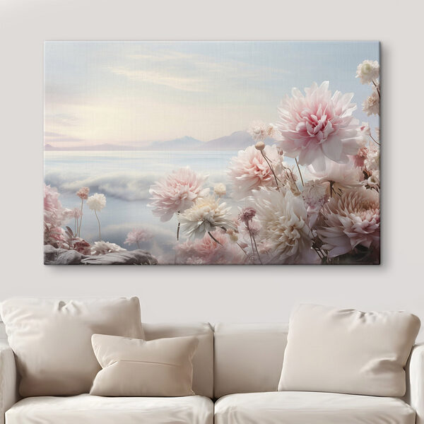 Wandbilder Blumenarrangement auf einer Klippe