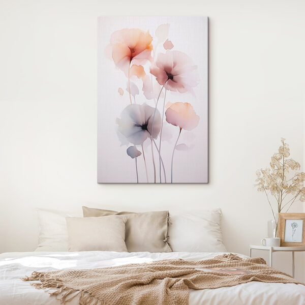 Wandbilder Gemälde mit Blumen auf weißem Hintergrund