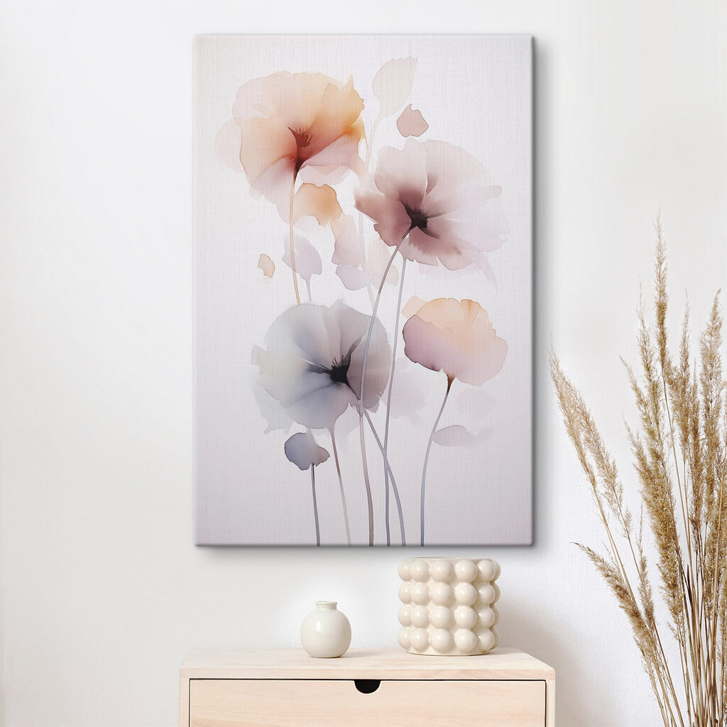 Painting of flowers on a white background Painting of flowers on a white background