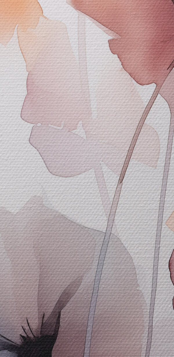 Painting of flowers on a white background Painting of flowers on a white background
