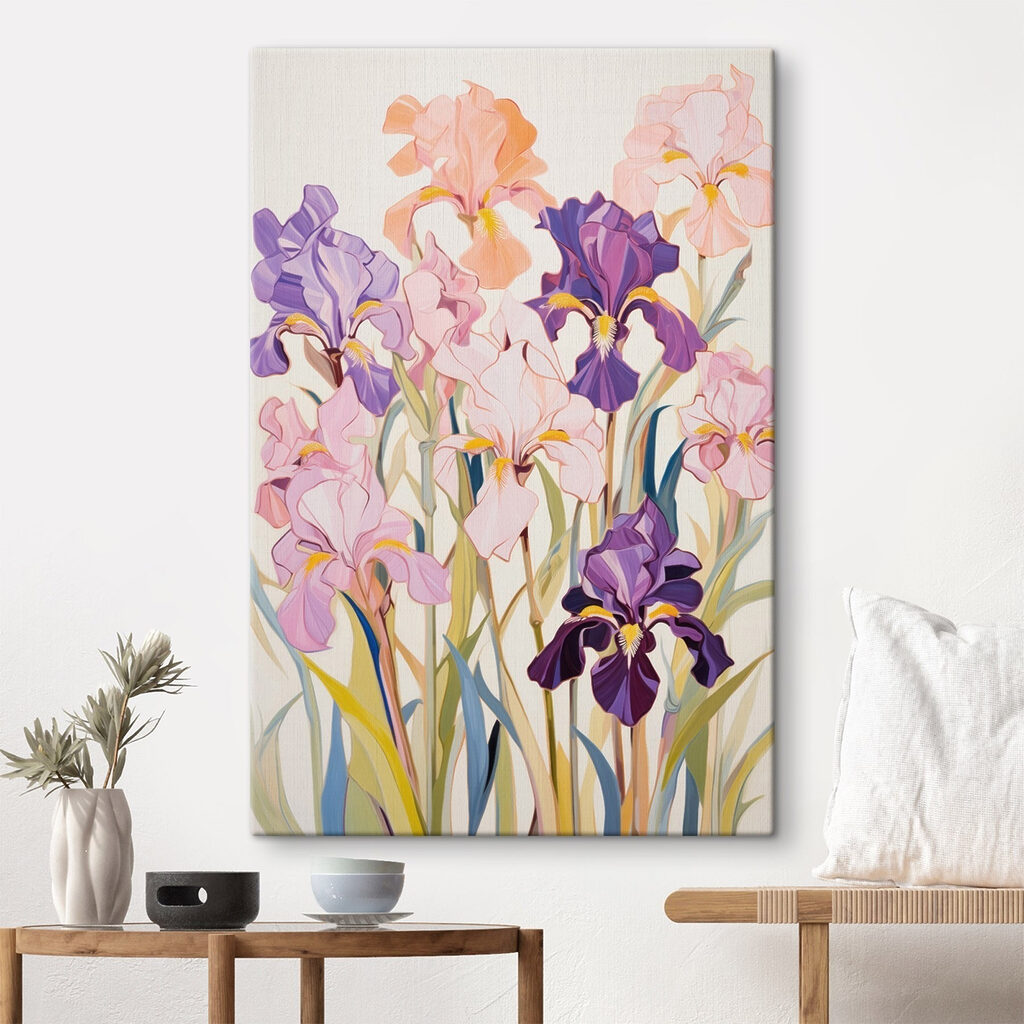 Painting of flowers on a white background