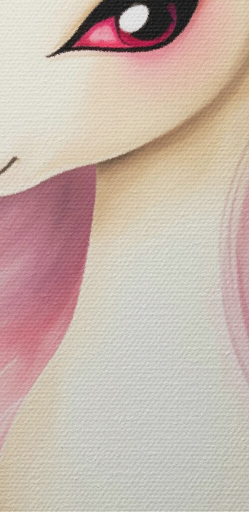 Unicorn with pink hair and flowers