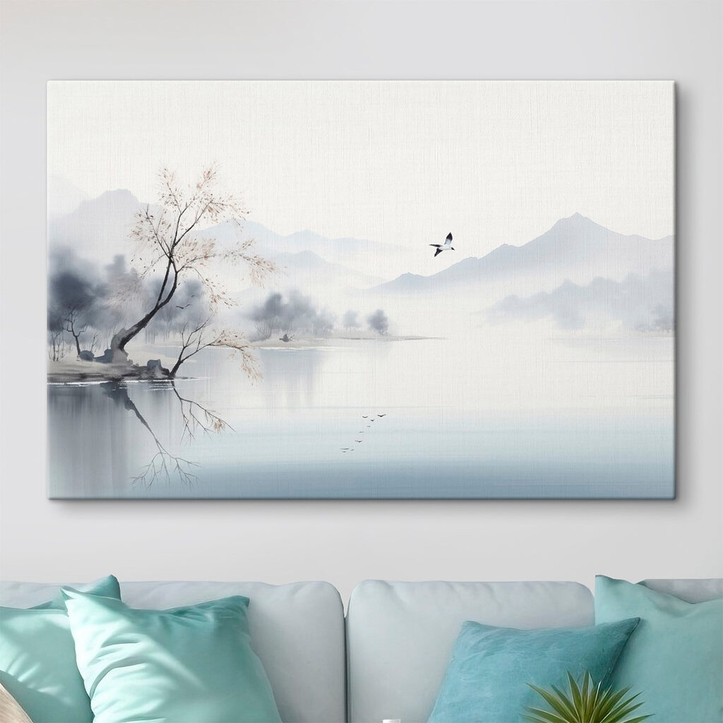 Bird flying over a lake Bird flying over a lake