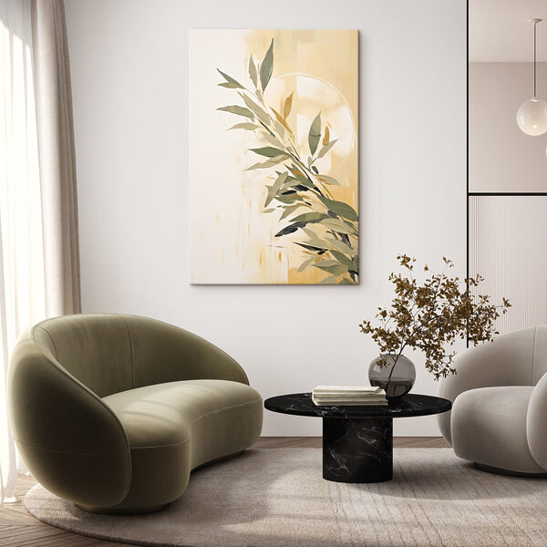 Painting of a branch with leaves