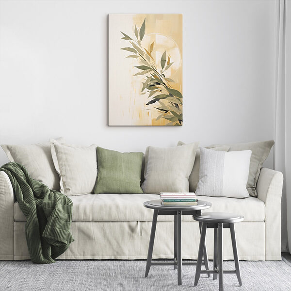 Painting of a branch with leaves