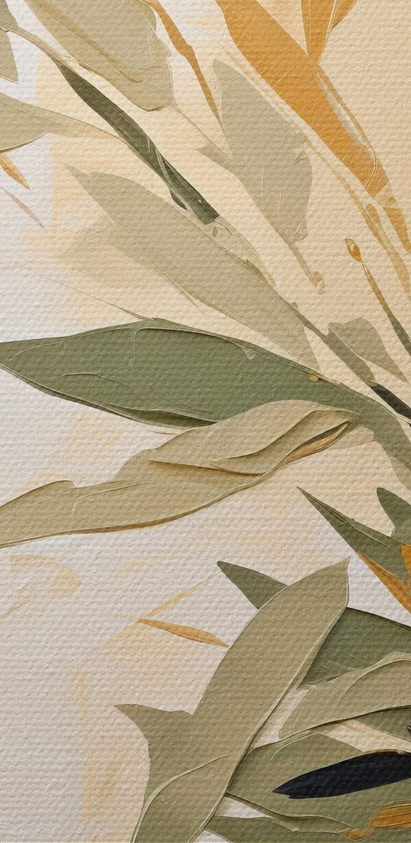 Painting of a branch with leaves