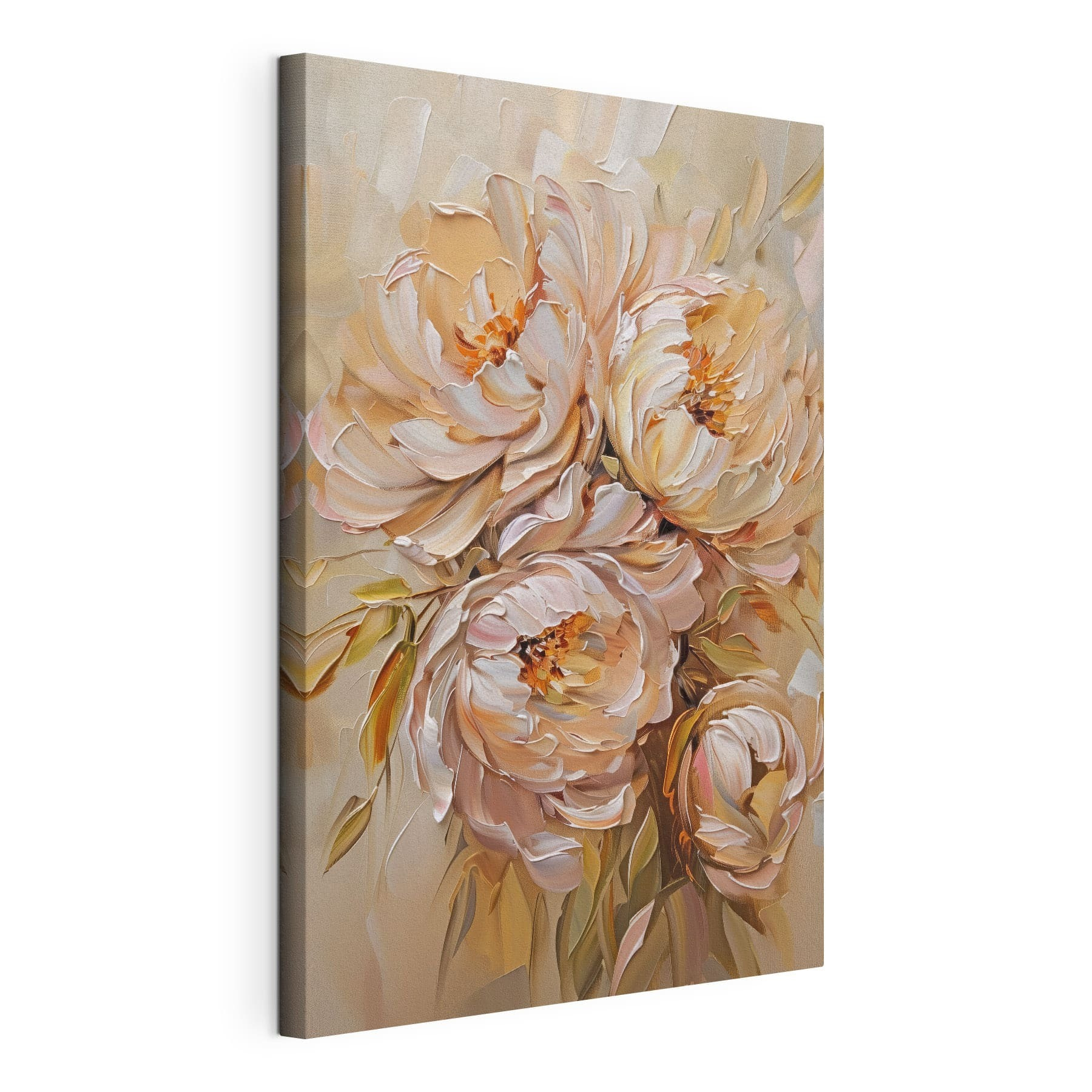 Painting of flowers on a white surface Painting of flowers on a white surface