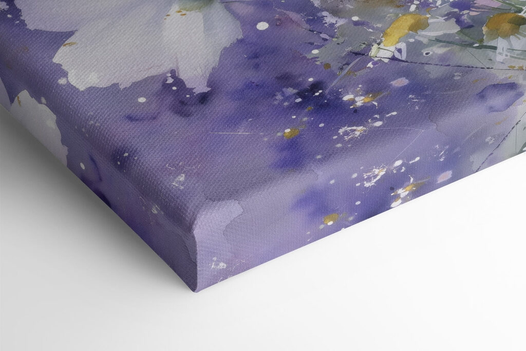 Painting of flowers in a purple background