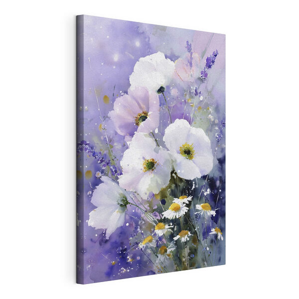 Wandbilder Wandbilder Gemälde mit Blumen vor violettem Hintergrund (Artikelnummer: s45719)