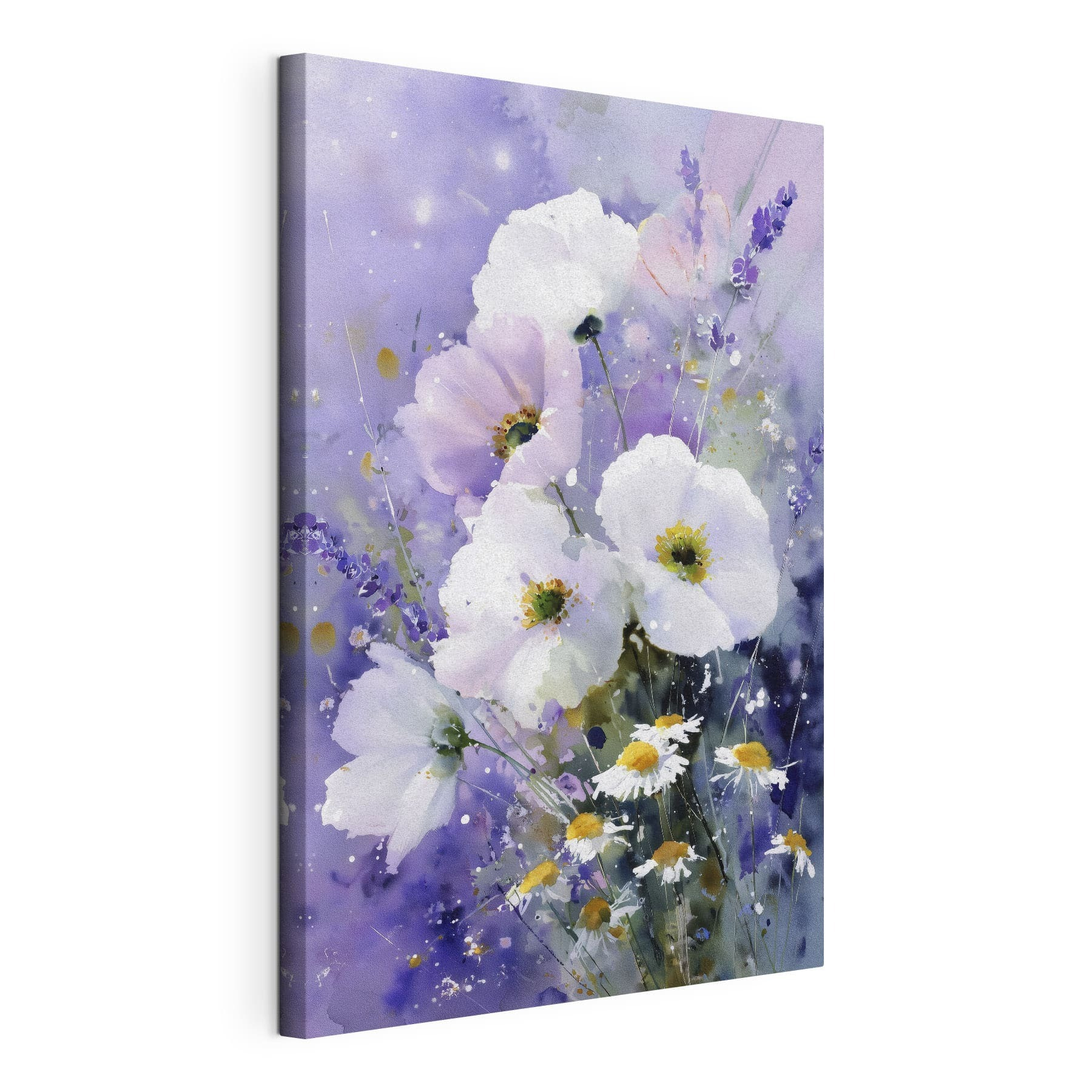 Painting of flowers in a purple background