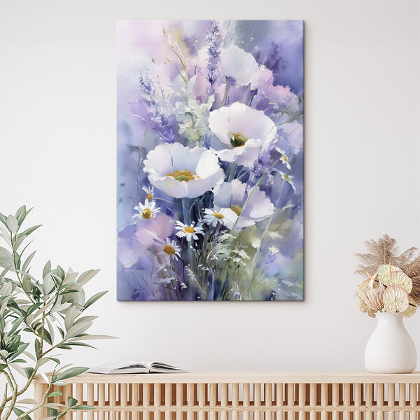 Painting of white flowers Painting of white flowers