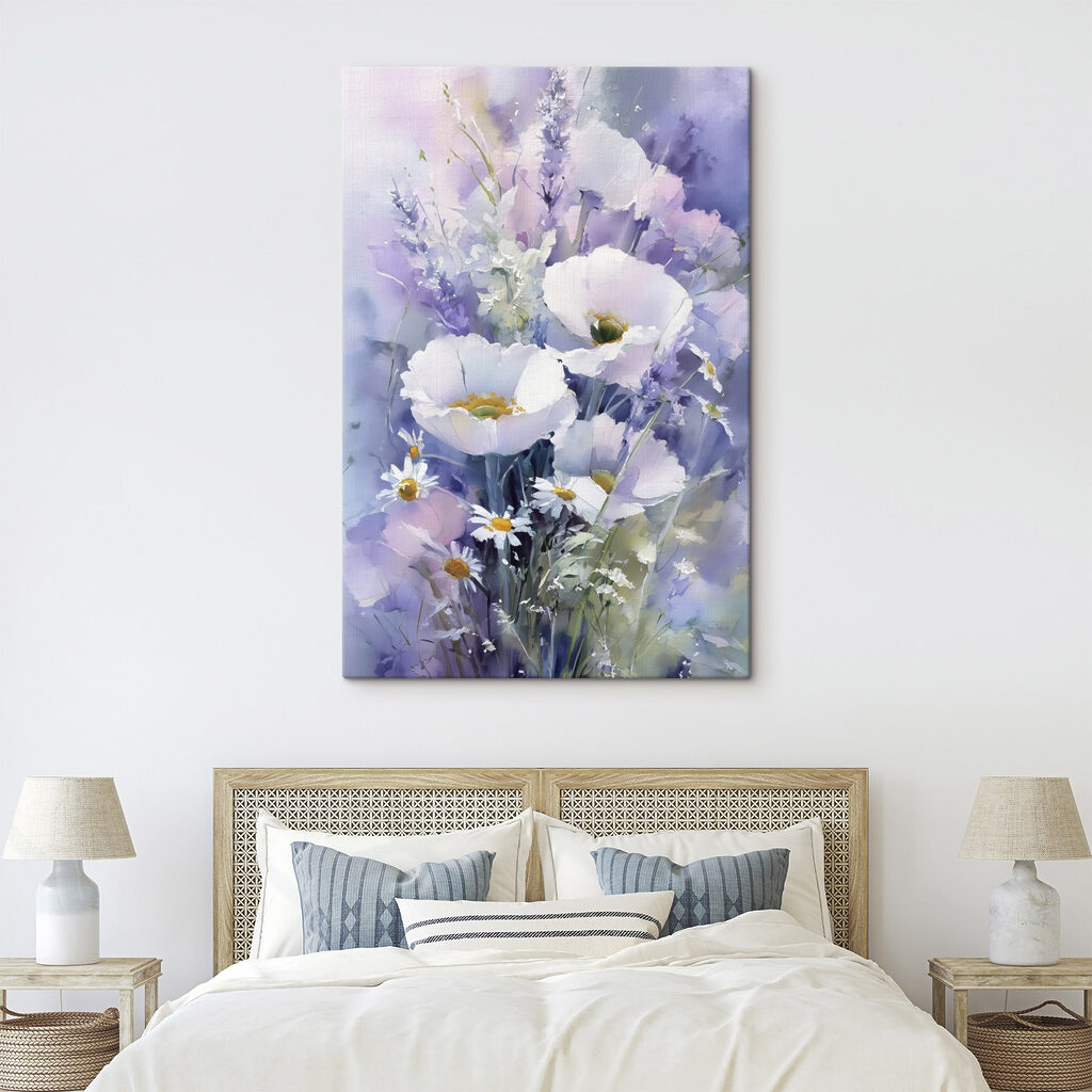 Painting of white flowers Painting of white flowers