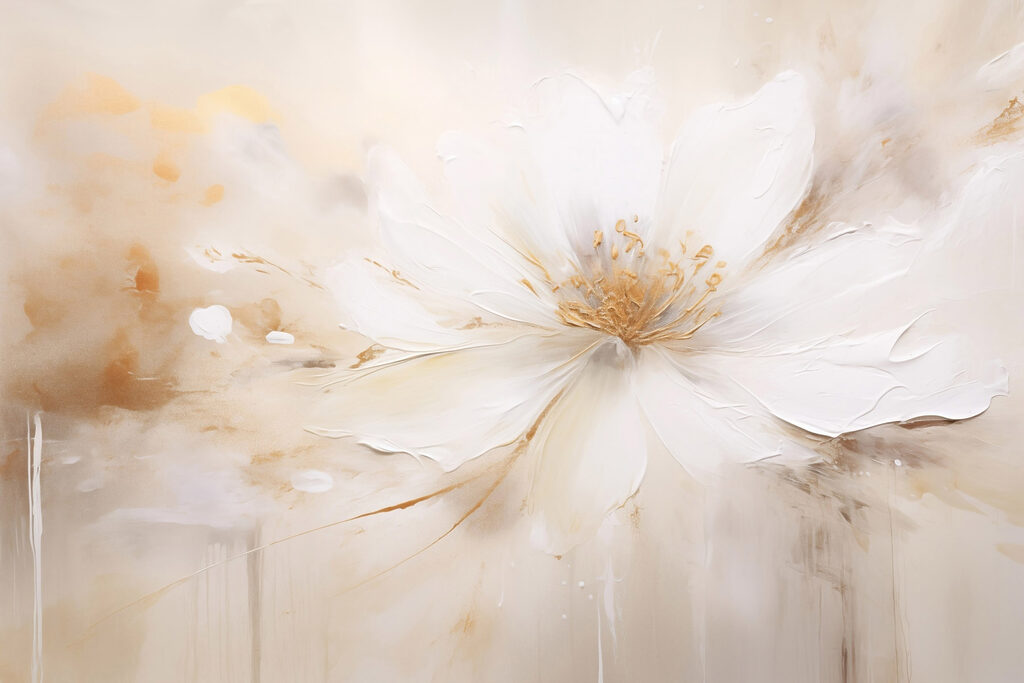 Painting of a white flower Painting of a white flower