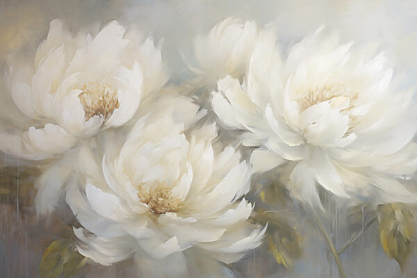 Painting of white flowers Painting of white flowers