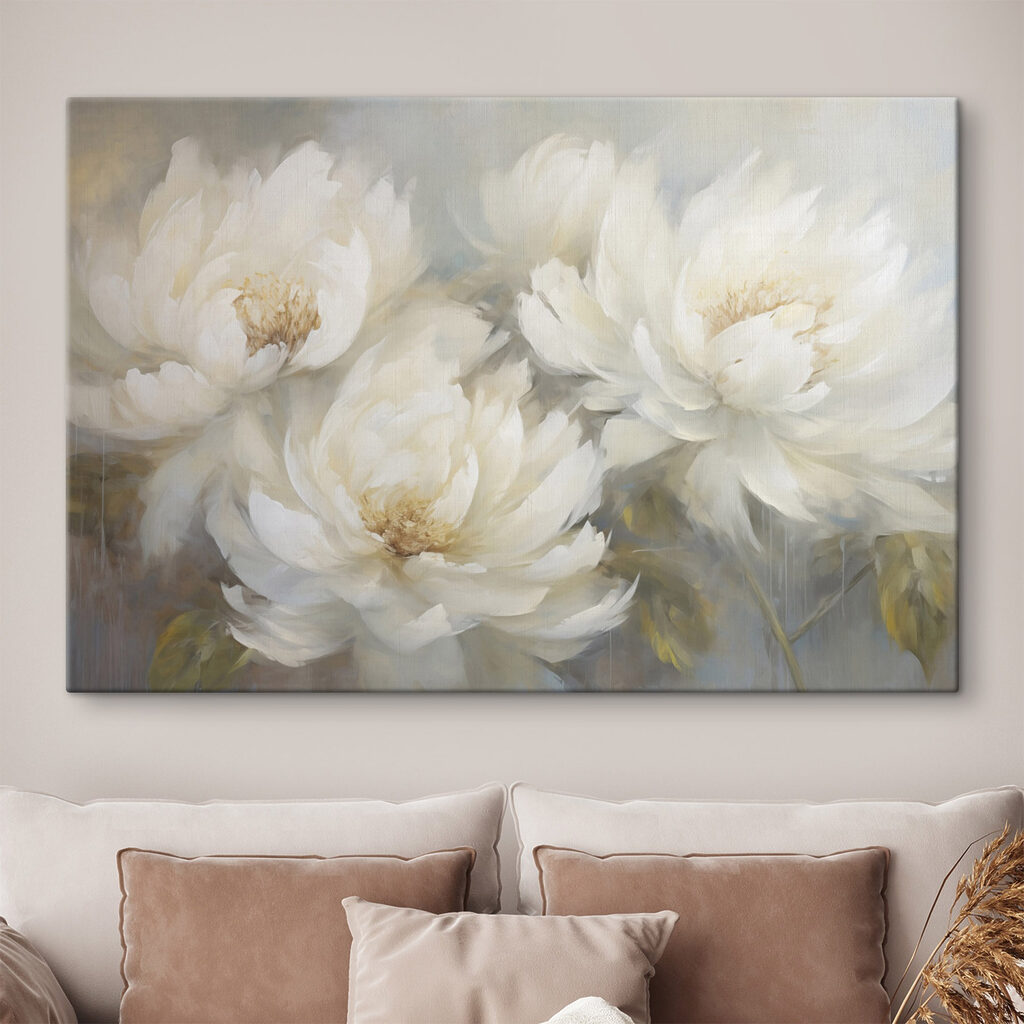 Painting of white flowers Painting of white flowers