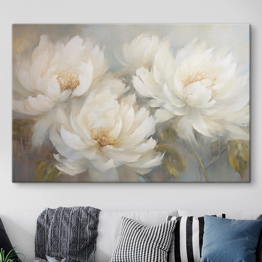 Painting of white flowers Painting of white flowers