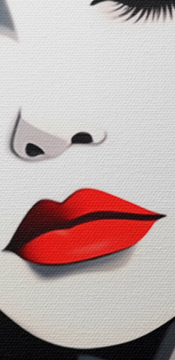 Woman with red lips and black hair Woman with red lips and black hair