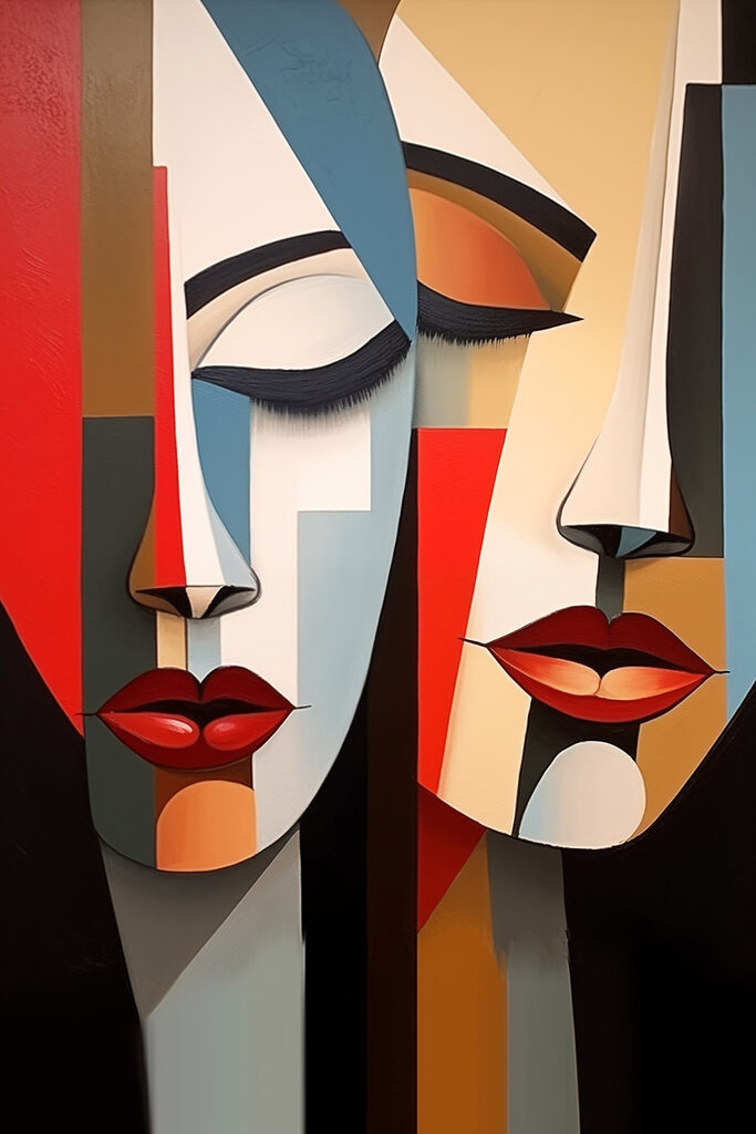 Painting of two faces Painting of two faces