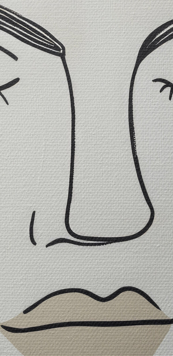 Black and white artwork of a woman's face