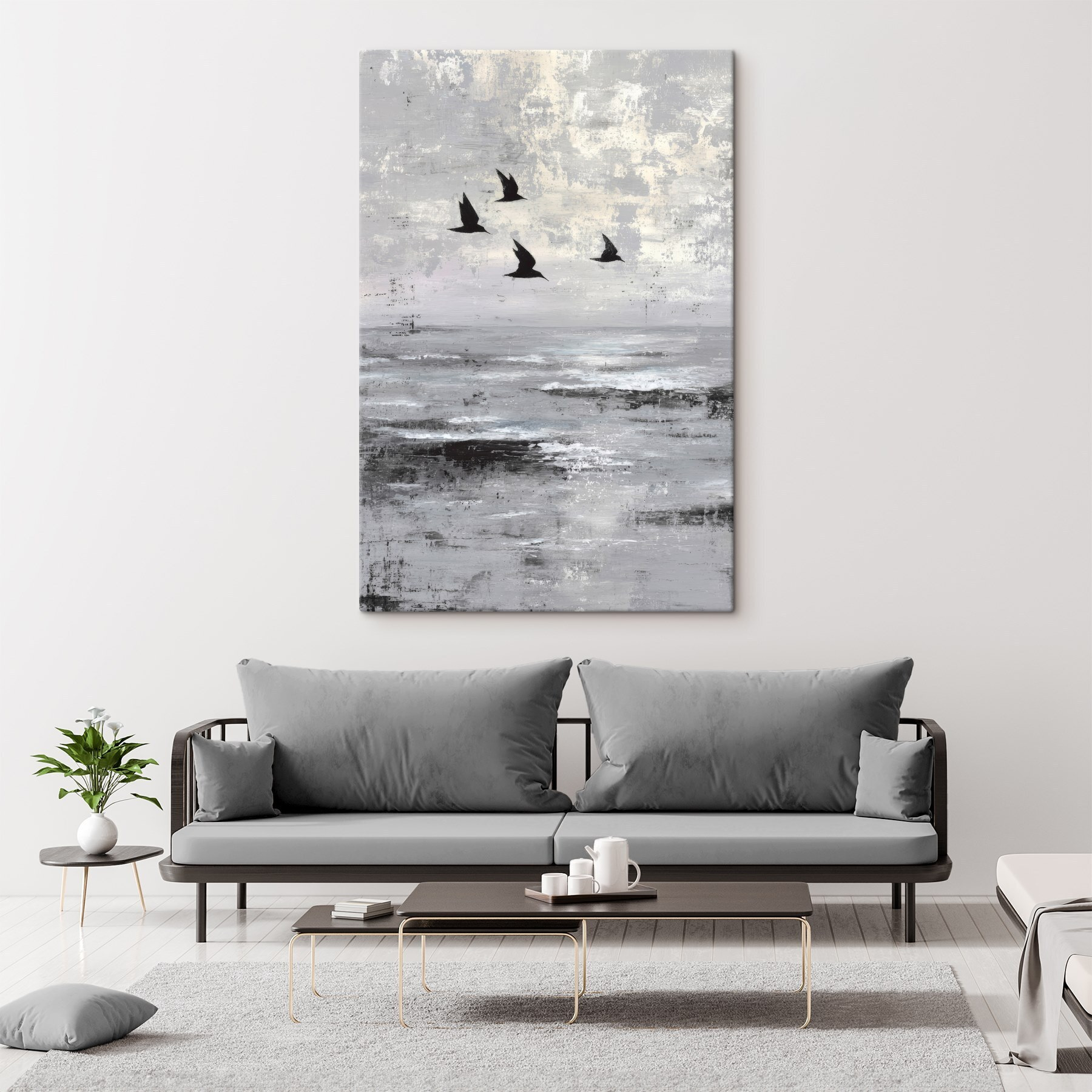 Birds flying in the sky