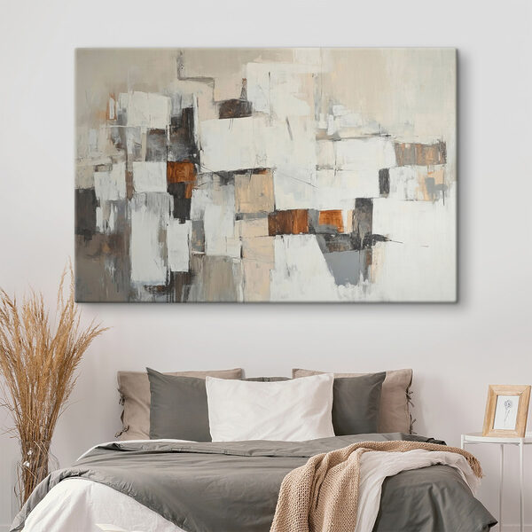 Painting of white and brown squares Painting of white and brown squares