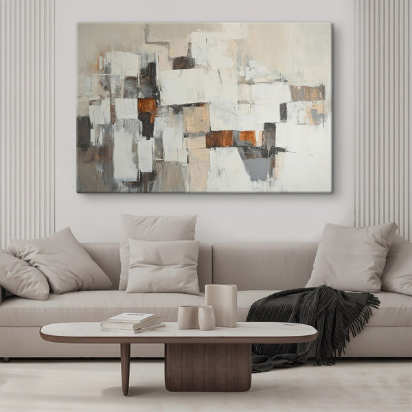 Painting of white and brown squares Painting of white and brown squares
