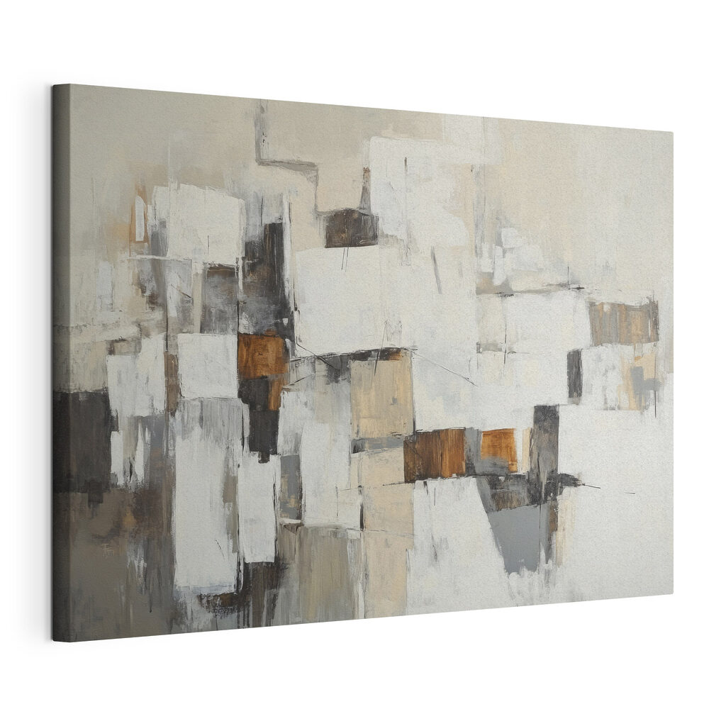 Painting of white and brown squares Painting of white and brown squares