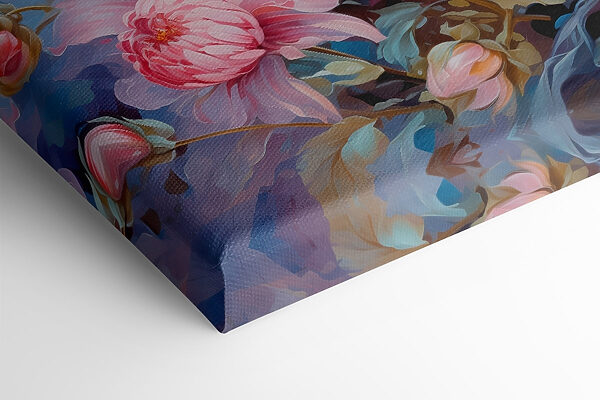 Painting of flowers on a blue background Painting of flowers on a blue background