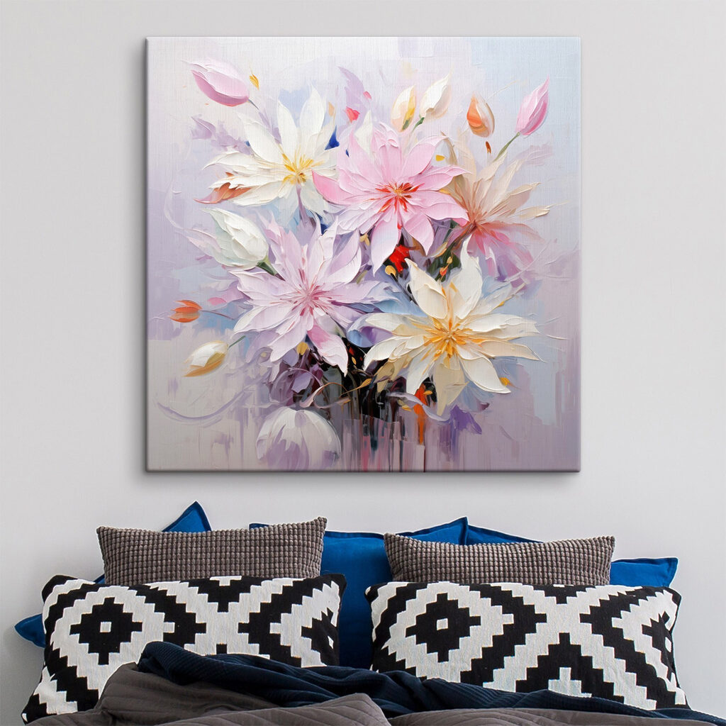 Painting of flowers on a white background Painting of flowers on a white background