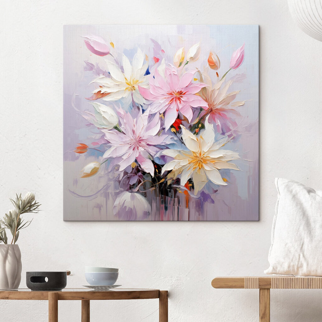 Painting of flowers on a white background