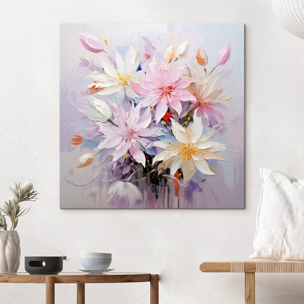 Painting of flowers on a white background Painting of flowers on a white background